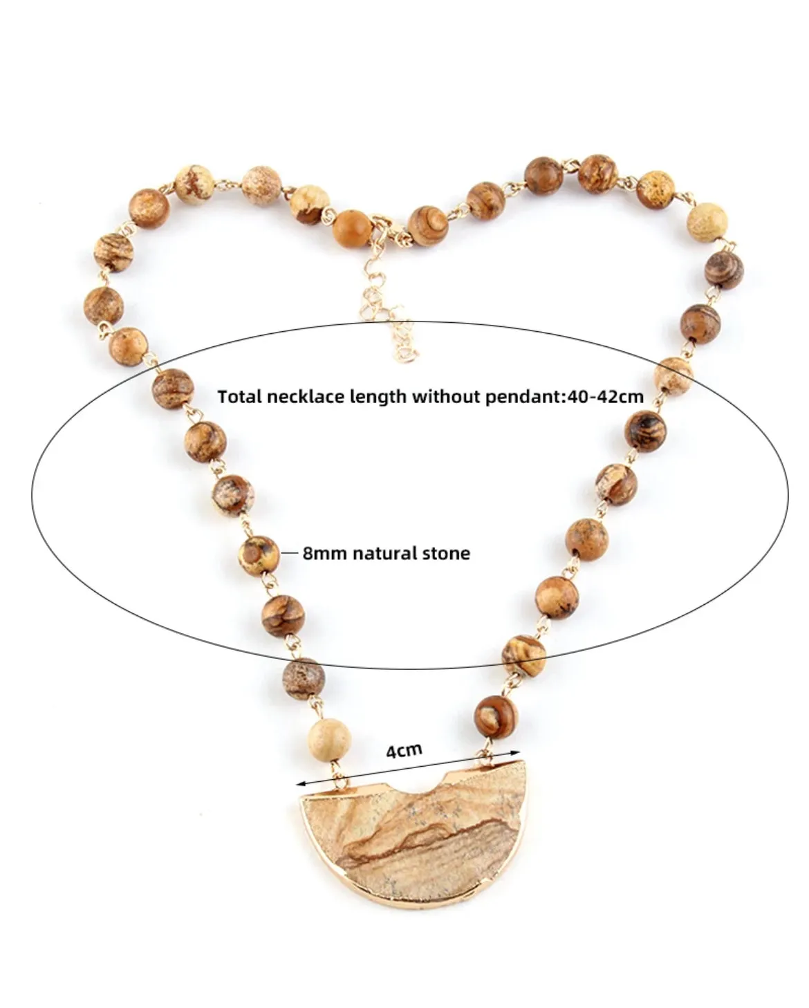 Boho & Mala Natural Tribal Short Rose Quartz Stone Necklace TN100119
