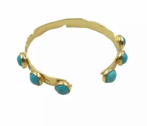 Boho & Mala Turquoise Gold Cuff Bracelet DCB1009