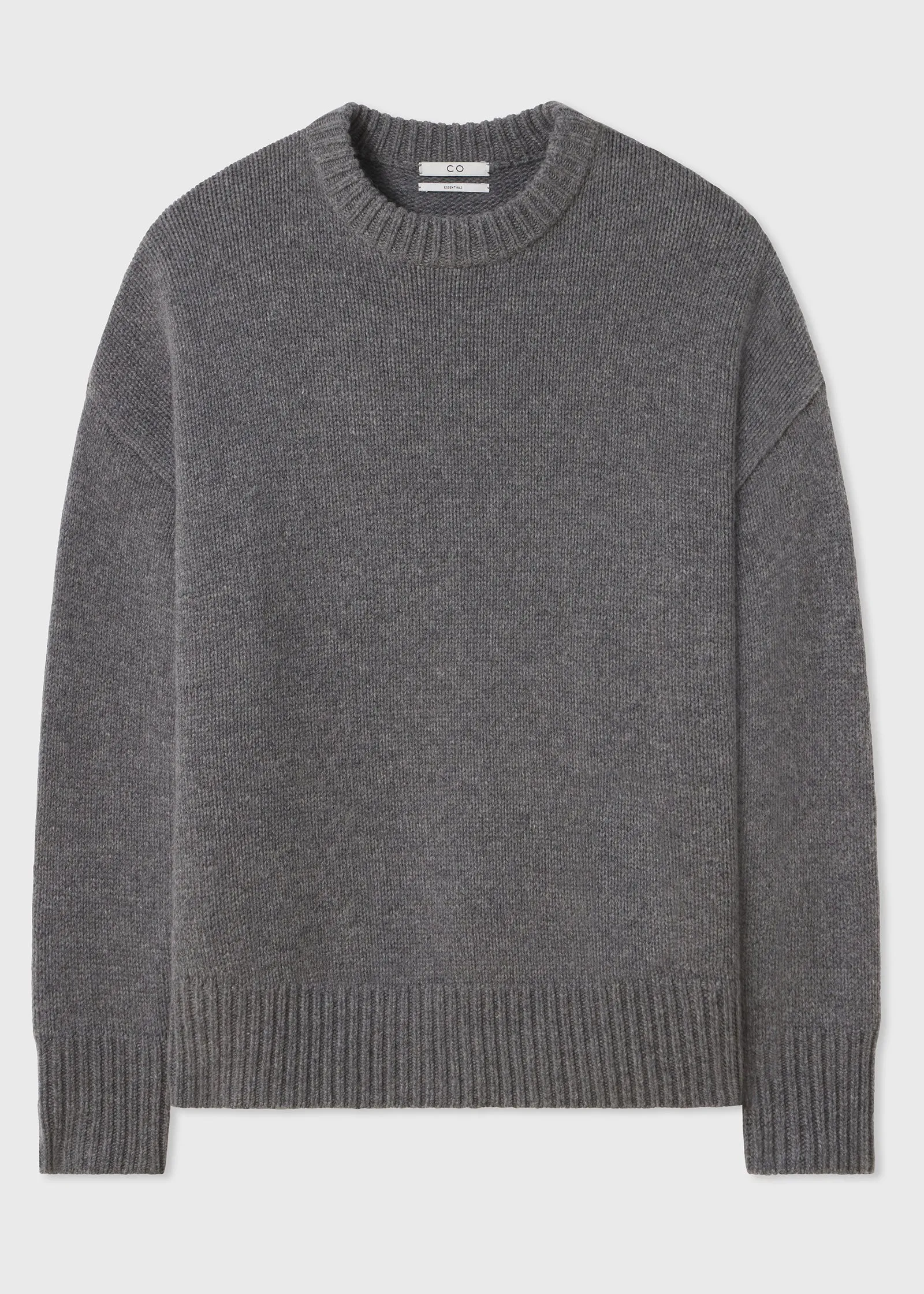 Boyfriend Crew Neck in Wool Cashmere - Grey