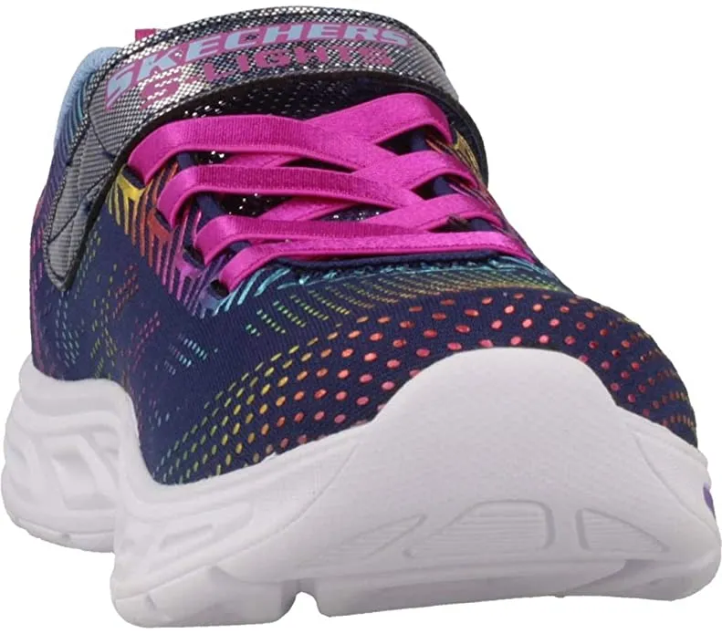 Brand new Skechers Girls Litebeams-Gleam N'DREAM Light up Sneakers, sz 1! Navy/Multi!