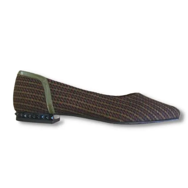 BRENDA ZARO 4467 CASPIAN OLIVE/PURPLE/BLACK TWEED FLAT