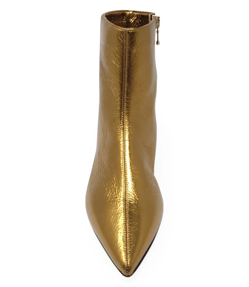 Bronze Kitten Heel Ankle Boot