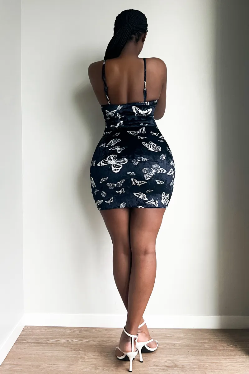 BUTTERFLY VELVET MINI | DRESS