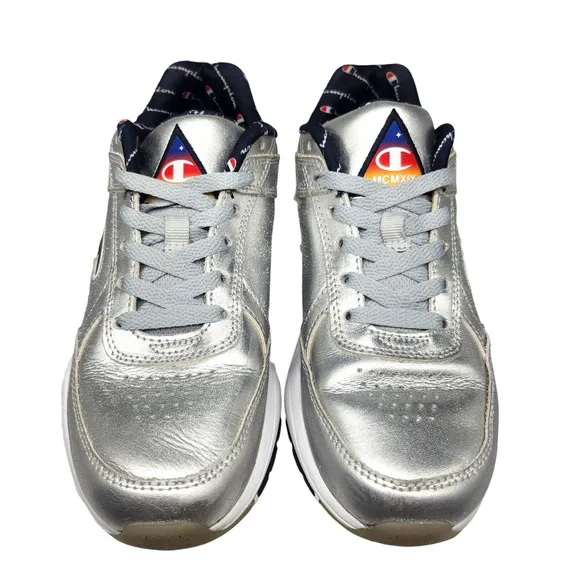 Champion Shoes Youth 5 Womens 6.5 Silver 93 Eighteen Metallic MCMXIX Sneakers