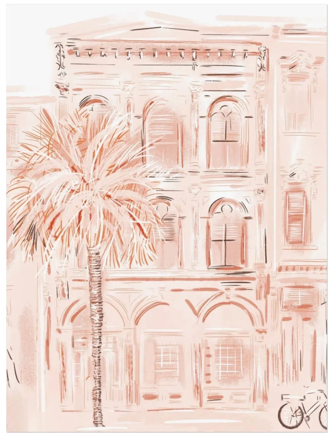 CHARLESTON IN PEACH - CANVAS 30x40 PRINT