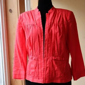Chico's Lightweight Blazer Size 1 US 8/10 in Strawberry Red