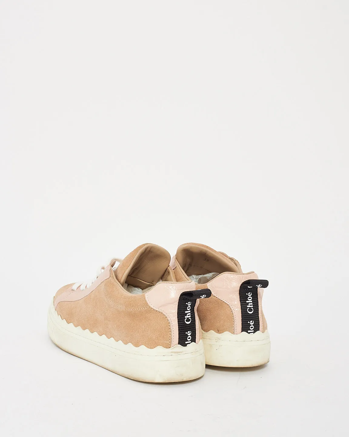 Chloé Light Pink Suede Lauren Sneakers - 39