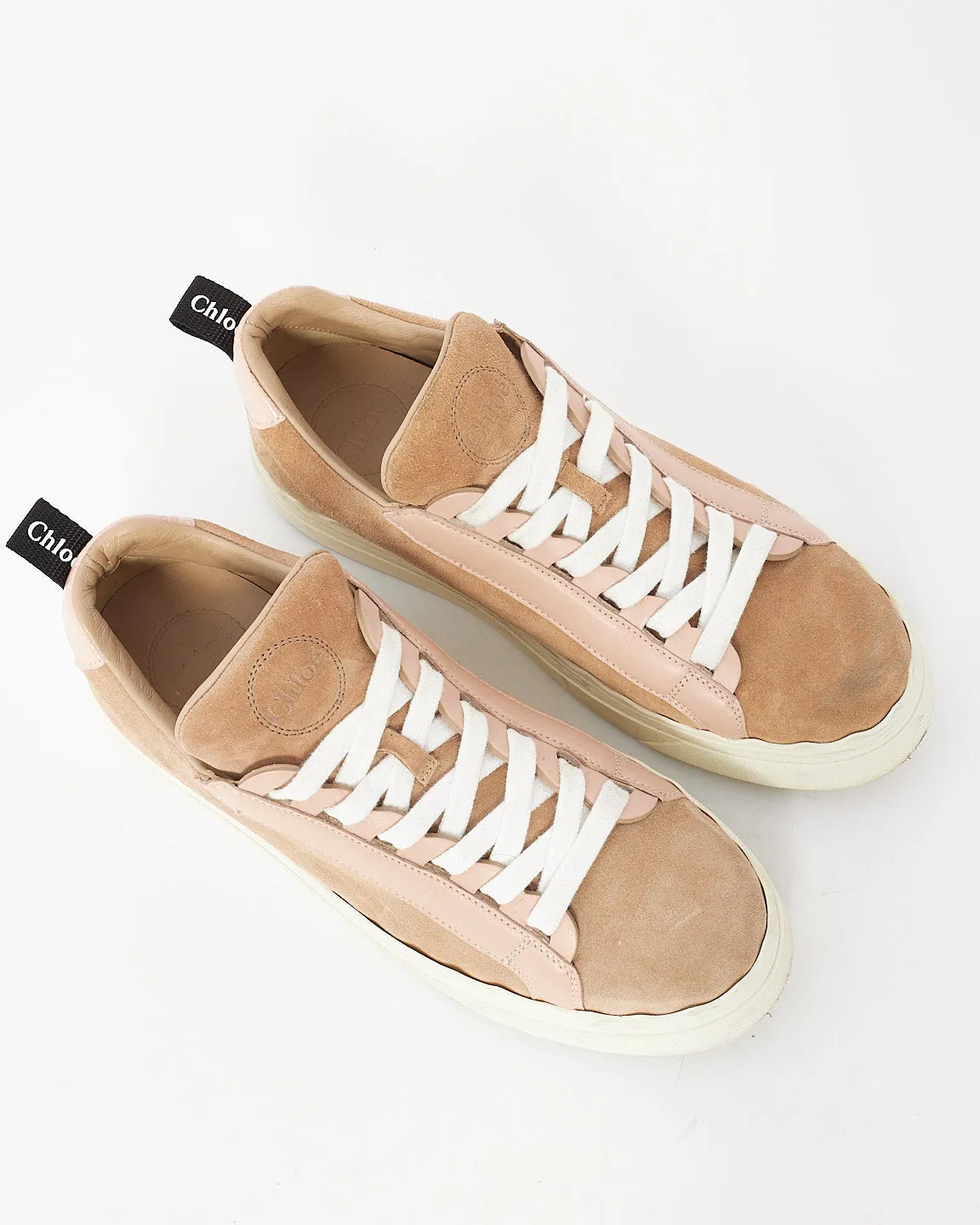 Chloé Light Pink Suede Lauren Sneakers - 39