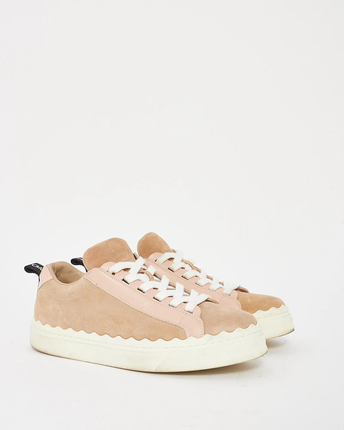 Chloé Light Pink Suede Lauren Sneakers - 39