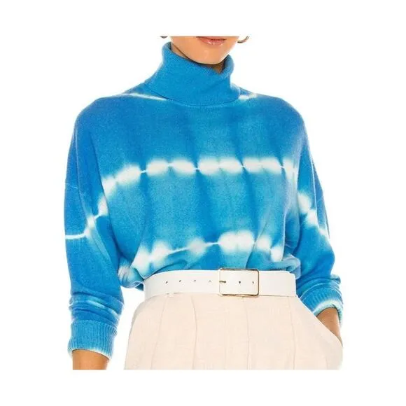 Cinq a Sept Turtleneck Sweater Wool Cashmere Azure Blue Women's Size Medium New