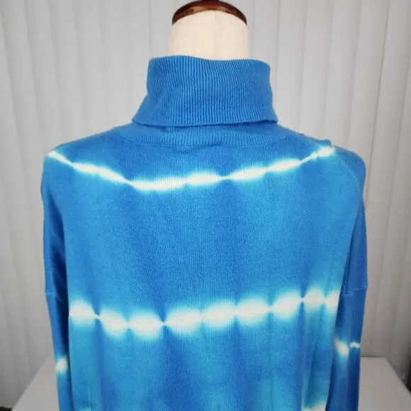 Cinq a Sept Turtleneck Sweater Wool Cashmere Azure Blue Women's Size Medium New