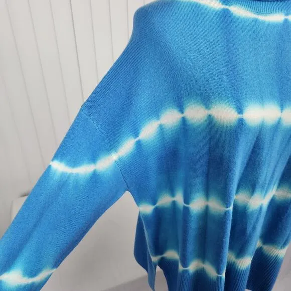 Cinq a Sept Turtleneck Sweater Wool Cashmere Azure Blue Women's Size Medium New