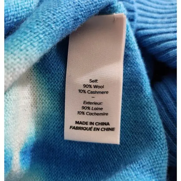 Cinq a Sept Turtleneck Sweater Wool Cashmere Azure Blue Women's Size Medium New