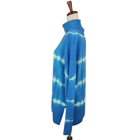 Cinq a Sept Turtleneck Sweater Wool Cashmere Azure Blue Women's Size Medium New