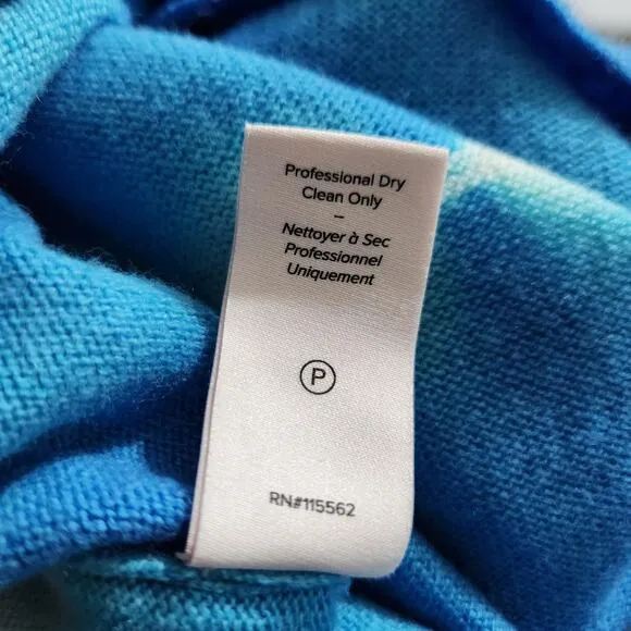 Cinq a Sept Turtleneck Sweater Wool Cashmere Azure Blue Women's Size Medium New