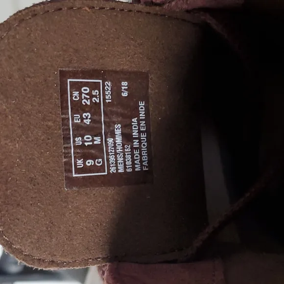 Collection by Clarks Desert Chukka Suede Men's Dark Brown Boots - Size 10