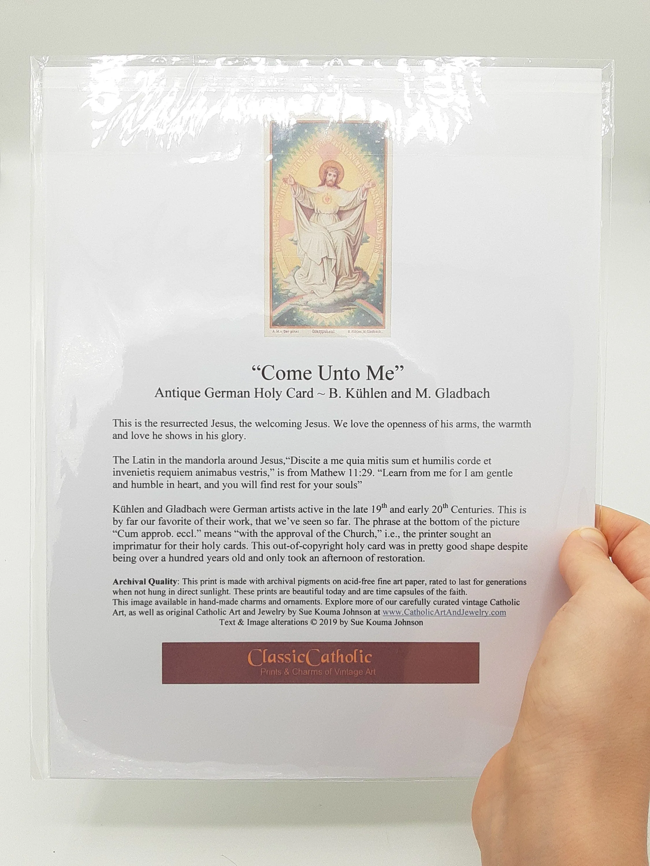 Come Unto Me – Jesus – based on a Vintage Holy Card – Christian Gift/Easter Gift – Christian Art Print – Archival Quality