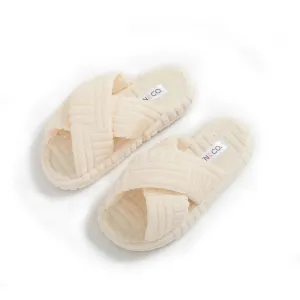 Criss Cross Slippers- Cream