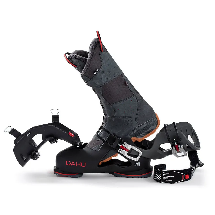 DAHU Ecorce 01 ski boots - Mens - Basalt Black Dark Grey Red