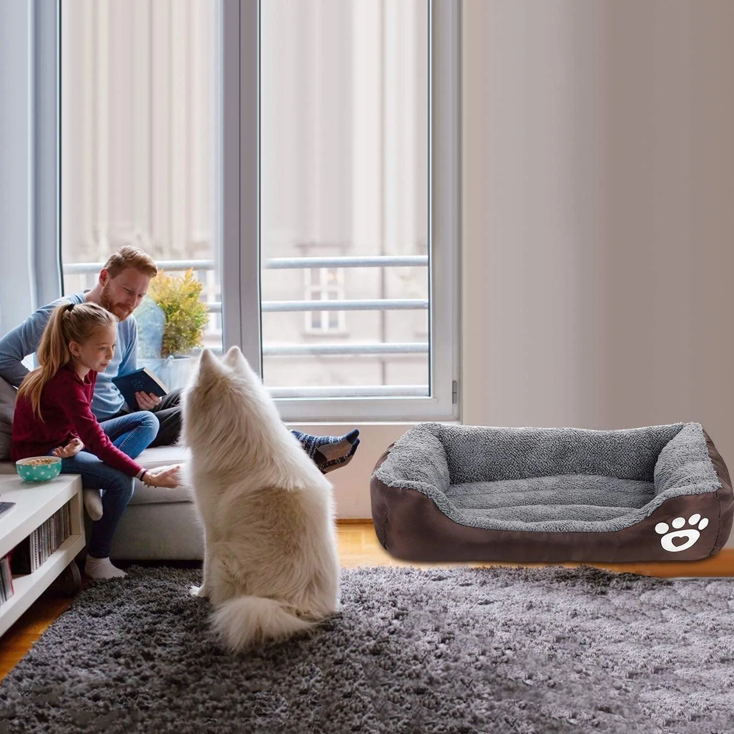 Deluxe Rectangular Bolster Dog Bed | Waterproof Slumber