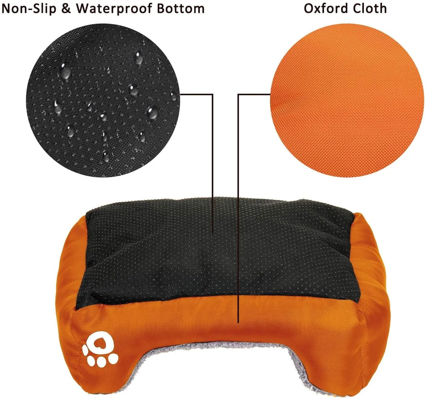 Deluxe Rectangular Bolster Dog Bed | Waterproof Slumber