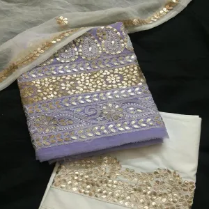 Designer Purple Chikankari Gota Work Salwar Suits fabric online