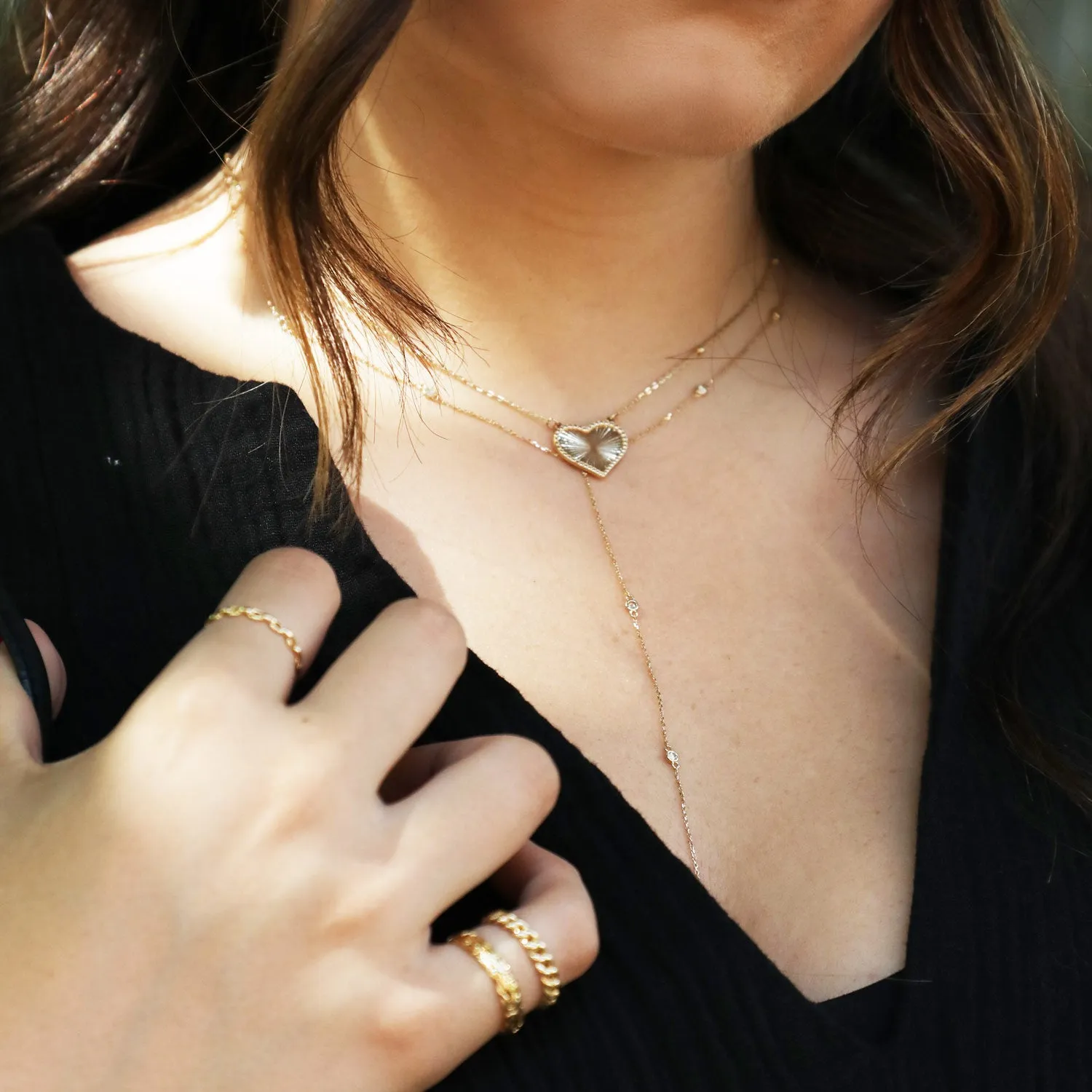 Diamond Station Lariat Necklace