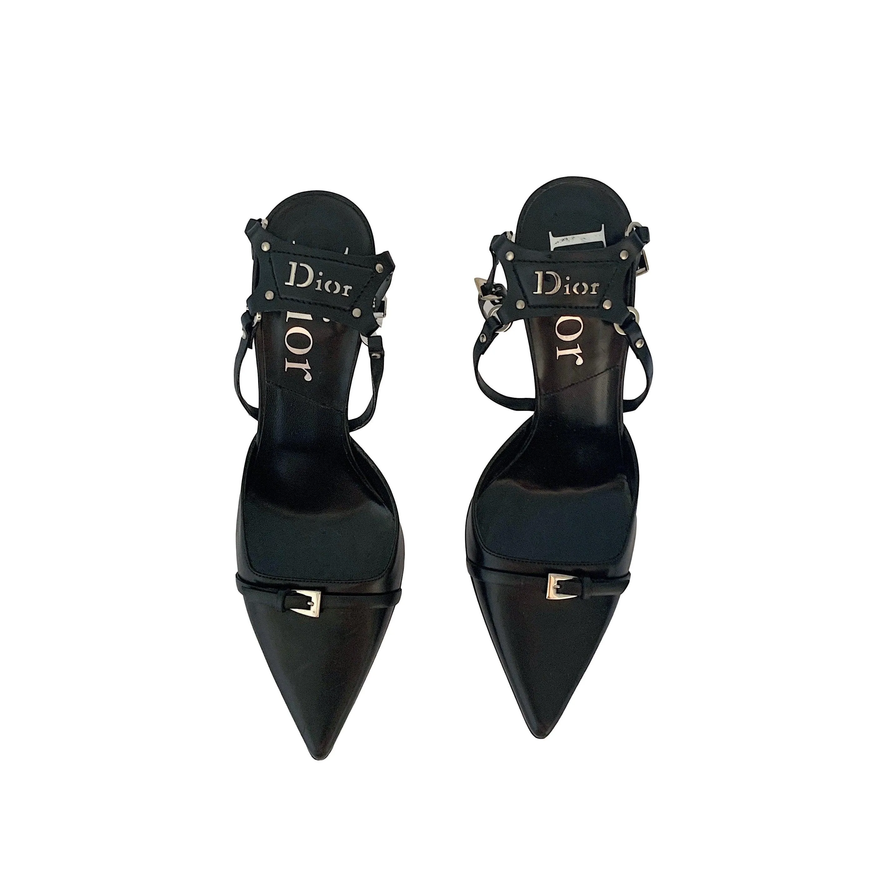 Dior Black Bondage Heels