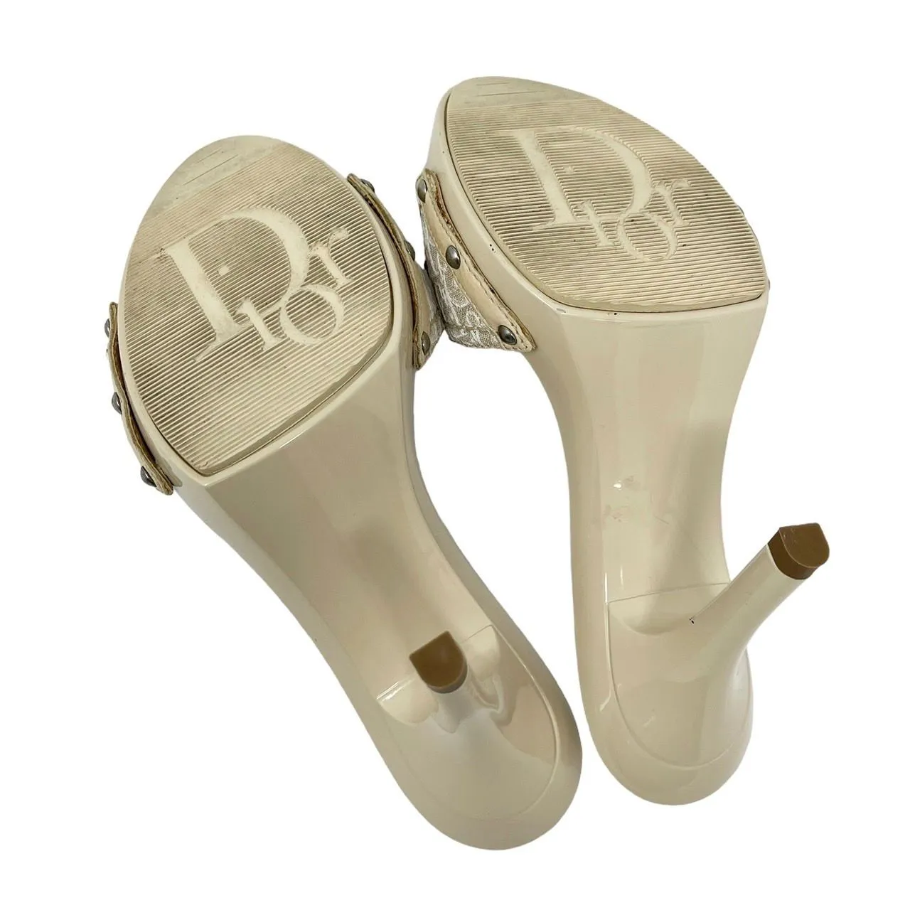 Dior White Logo Heels