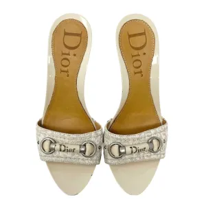 Dior White Logo Heels