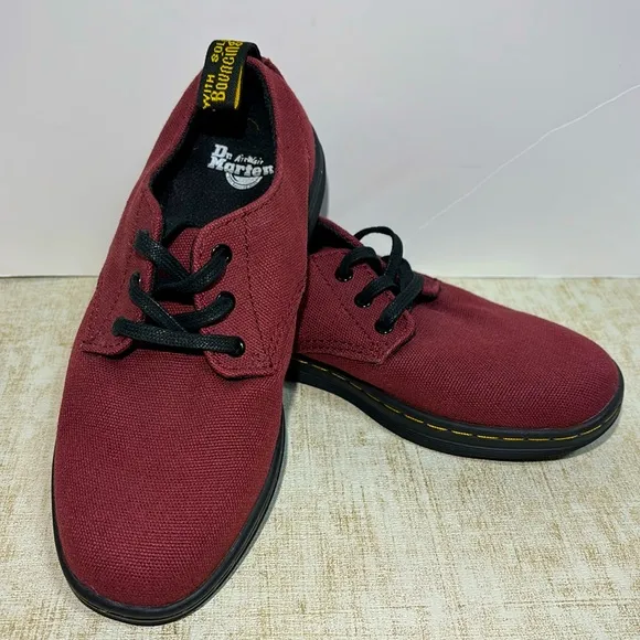 Dr. Martens &quot;Korey&quot; Burgundy Canvas Air Wair Sneakers (Childs Size 1)