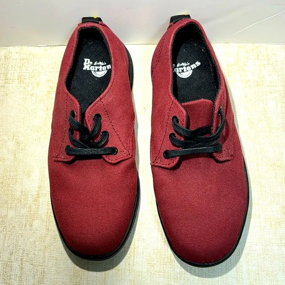 Dr. Martens &quot;Korey&quot; Burgundy Canvas Air Wair Sneakers (Childs Size 1)