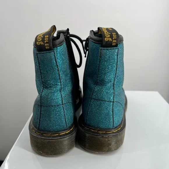 Dr Martens Pascal Turquoise Blue Glitter Boots US Size 2