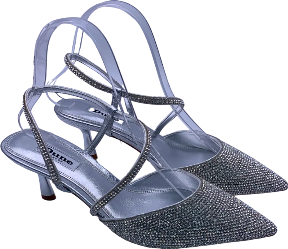 Dune Silver Competizione Pointed Heels EU 38 UK 5