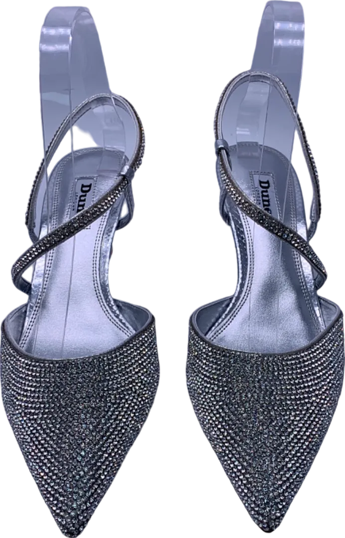 Dune Silver Competizione Pointed Heels EU 38 UK 5