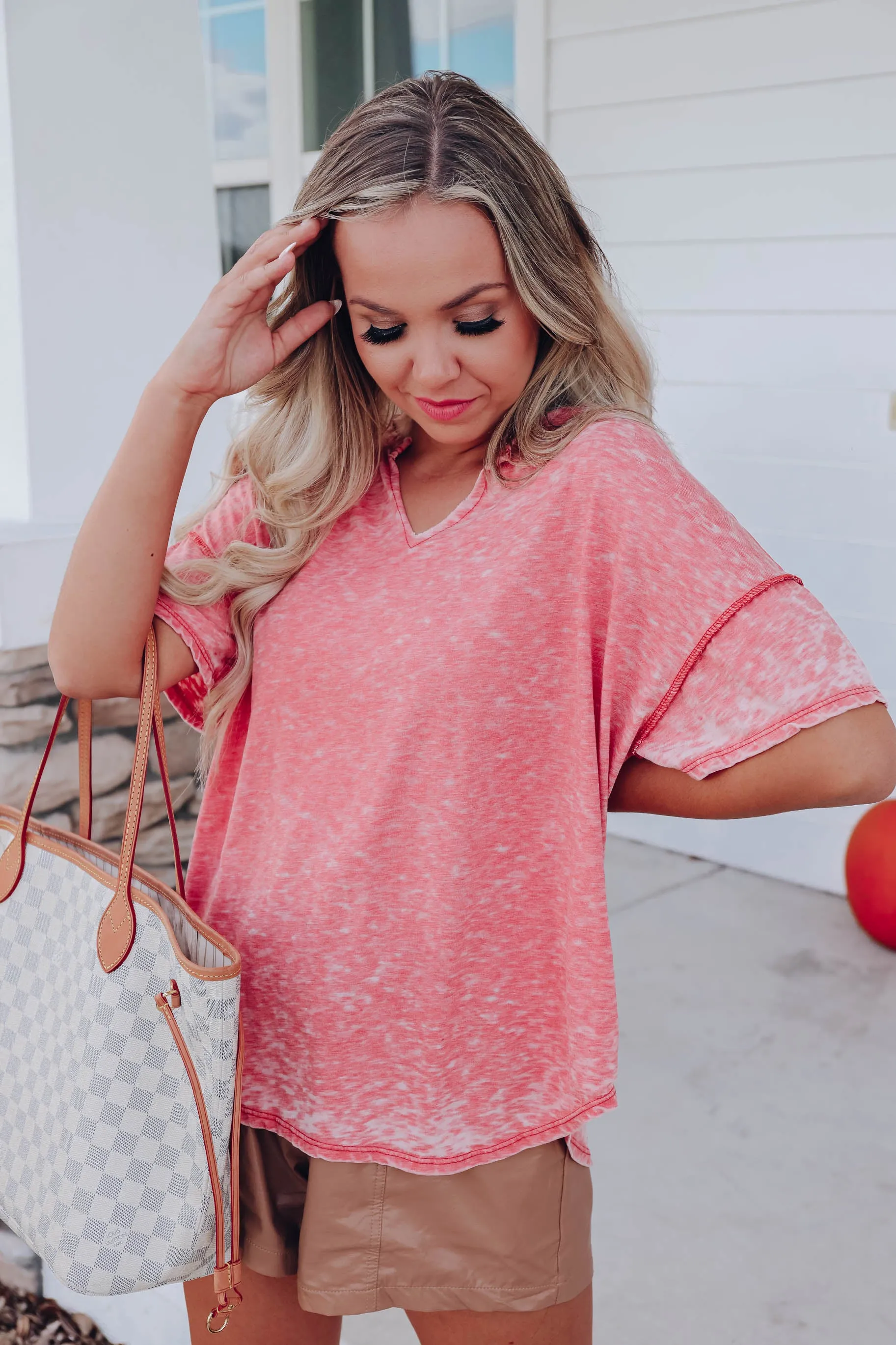 Easy Goin' Mineral Washed Top - Burnout Red