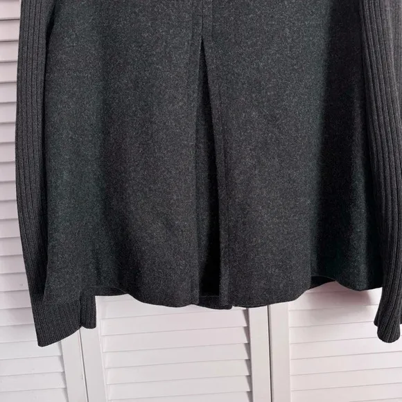 Eileen Fisher Women’s Wool Charcoal Jacket Sweater Ribbed Sleeves Size Small