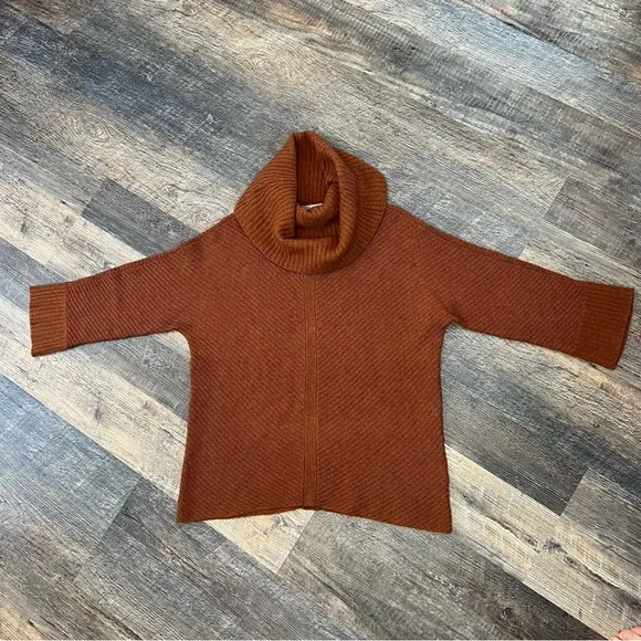 Eileen Fisher Yak &amp; Wool Ribbed Cowl Neck Sweater Size XS