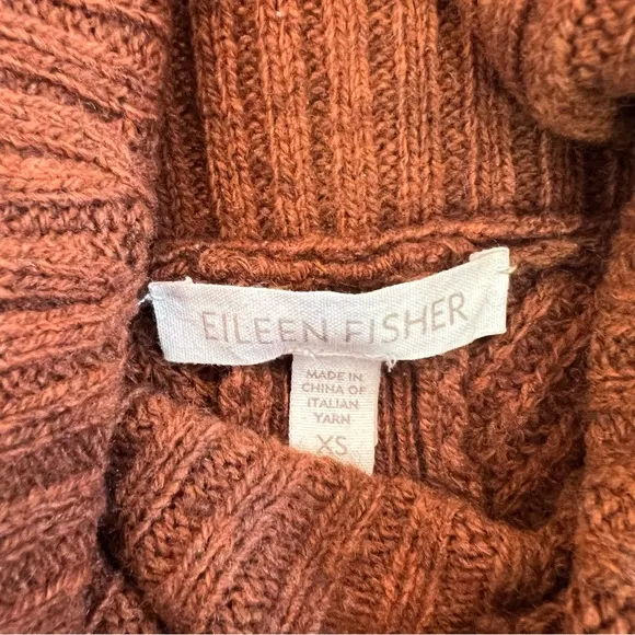 Eileen Fisher Yak &amp; Wool Ribbed Cowl Neck Sweater Size XS