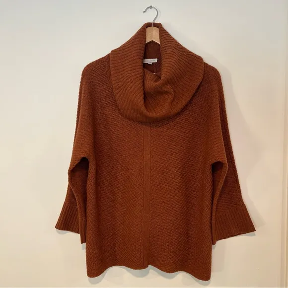 Eileen Fisher Yak &amp; Wool Ribbed Cowl Neck Sweater Size XS