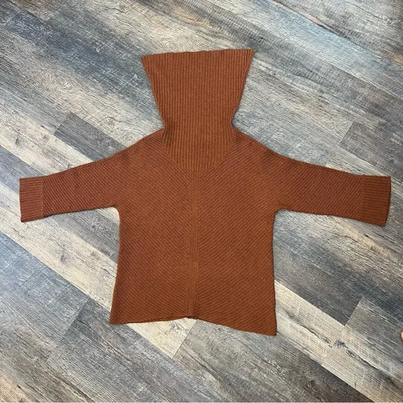 Eileen Fisher Yak &amp; Wool Ribbed Cowl Neck Sweater Size XS