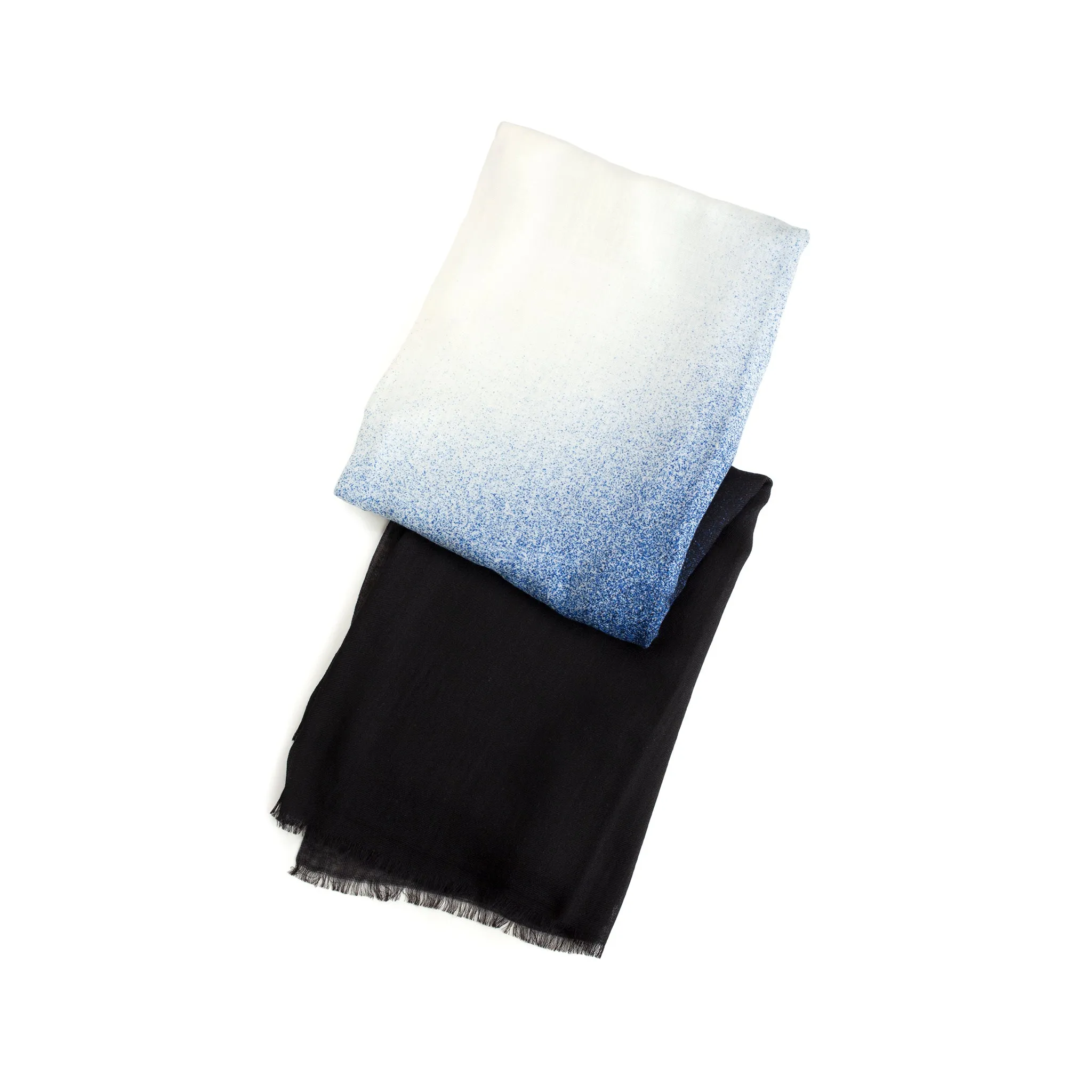 Elegant Wool Blue Universe Scarf