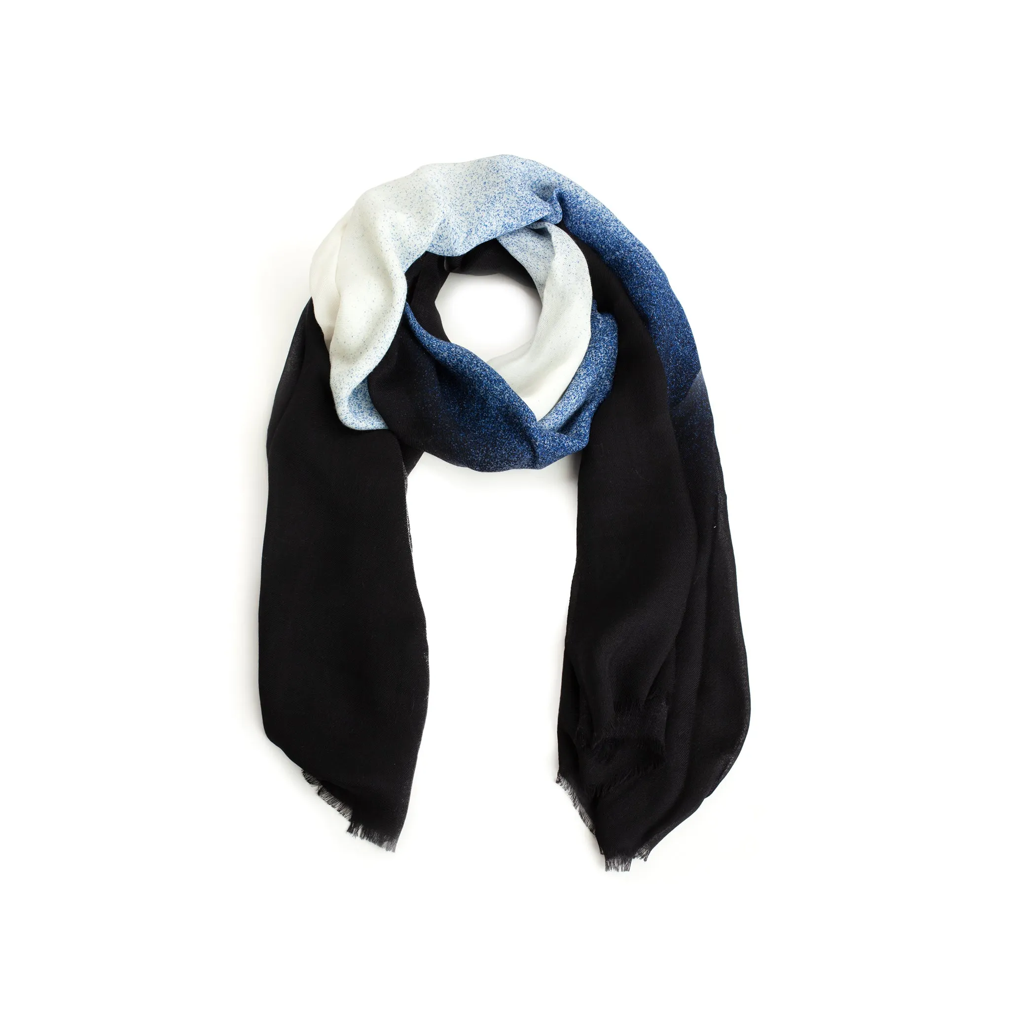 Elegant Wool Blue Universe Scarf