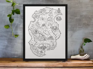 Escape from Skullcano Island Map Gallery Canvas Art Print