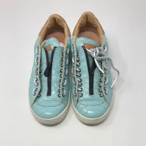 FADRICE TARDIEU Light Blue PYTHON Zip Top Sneaker