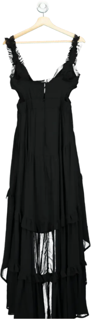 Fashion Nova Black Asymmetric Maxi Dress UK S