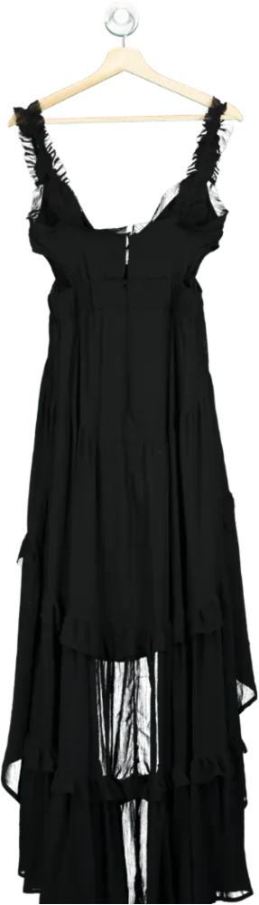 Fashion Nova Black Asymmetric Maxi Dress UK S