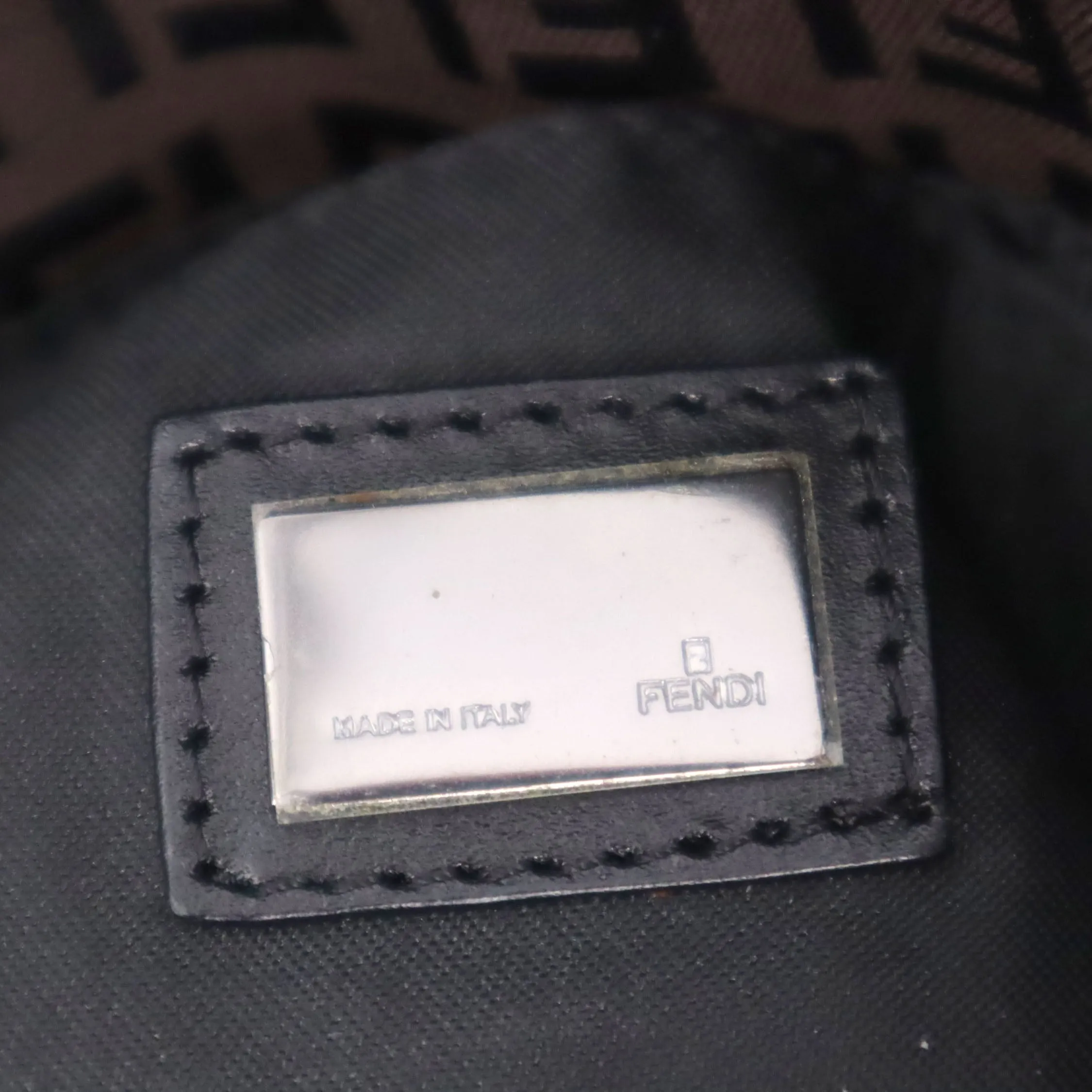 Fendi Zucchino Canvas Mini Mamma Baguette Shoulder Bag