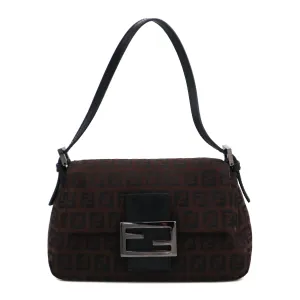 Fendi Zucchino Canvas Mini Mamma Baguette Shoulder Bag