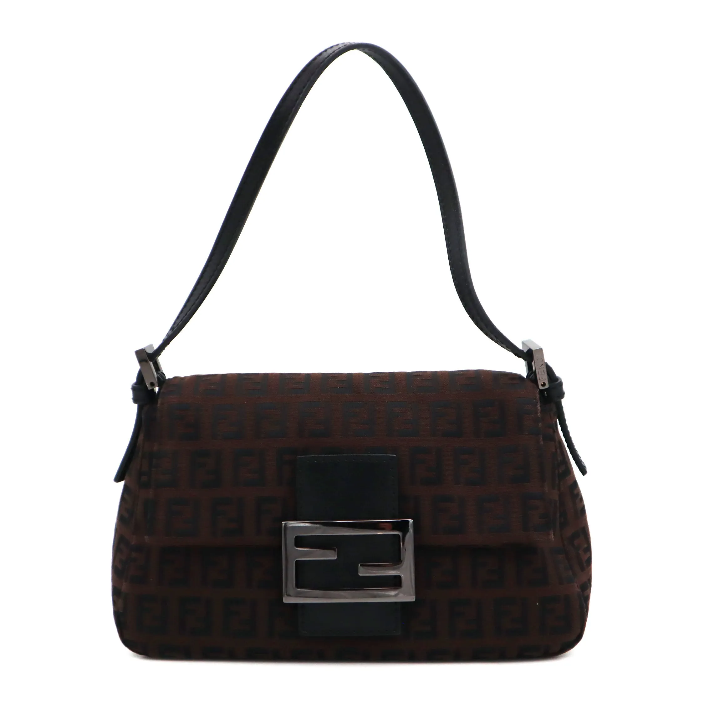 Fendi Zucchino Canvas Mini Mamma Baguette Shoulder Bag